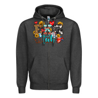 Charcoal Heather ekg tech Zipper Hoodie - OliviaCreatesArt