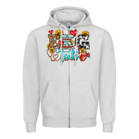 Dove Grey ekg tech Zipper Hoodie - OliviaCreatesArt