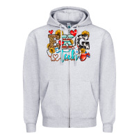 Heather Grey ekg tech Zipper Hoodie - OliviaCreatesArt