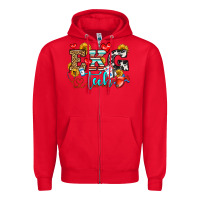 Red ekg tech Zipper Hoodie - OliviaCreatesArt