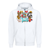 White ekg tech Zipper Hoodie - OliviaCreatesArt