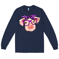 Navy pig with bandana Long Sleeve Tee - RanaPortraitStore