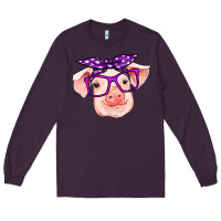 Plum pig with bandana Long Sleeve Tee - RanaPortraitStore