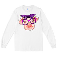 White pig with bandana Long Sleeve Tee - RanaPortraitStore