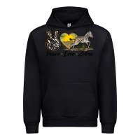 Black peace love zebra Urban Hoodie - LillyAllenDesigns