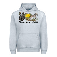 Heather Grey peace love zebra Urban Hoodie - LillyAllenDesigns