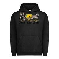 Pigment Black peace love zebra Urban Hoodie - LillyAllenDesigns