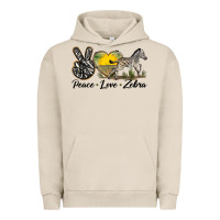 Pigment French Oak peace love zebra Urban Hoodie - LillyAllenDesigns