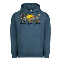 Pigment Midnight Navy peace love zebra Urban Hoodie - LillyAllenDesigns