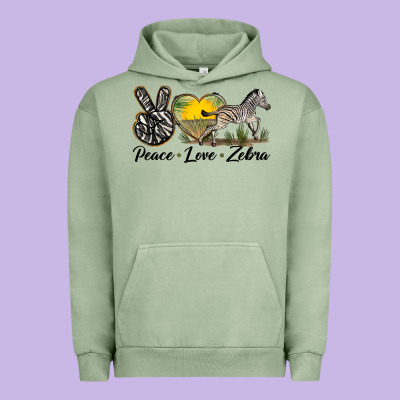 Peace Love Zebra Urban Hoodie Designed By Lillyallendesigns