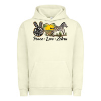 Pigment Pistachio peace love zebra Urban Hoodie - LillyAllenDesigns