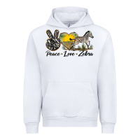 White peace love zebra Urban Hoodie - LillyAllenDesigns