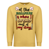 Antique Gold at the ballpark is where i spend most my days Premium Sweatshirt - BundleAndBundleShop