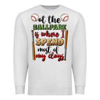Oatmeal Heather at the ballpark is where i spend most my days Premium Sweatshirt - BundleAndBundleShop