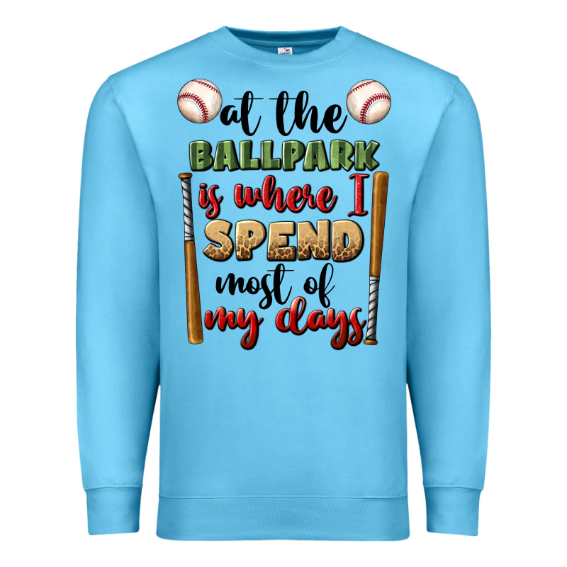 At The Ballpark Is Where I Spend Most My Days Premium Sweatshirt by BundleAndBundleShop | Teevron
