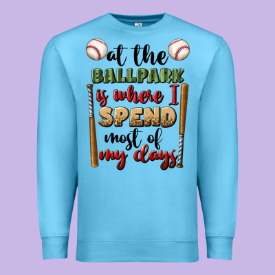 At The Ballpark Is Where I Spend Most My Days Premium Sweatshirt Designed By Bundleandbundleshop