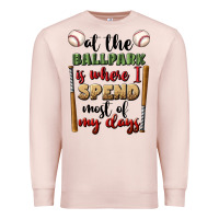 Pale Pink at the ballpark is where i spend most my days Premium Sweatshirt - BundleAndBundleShop
