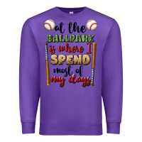 Purple at the ballpark is where i spend most my days Premium Sweatshirt - BundleAndBundleShop