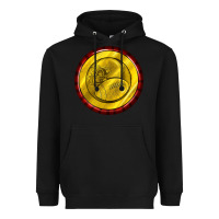 Black american football round earrings Heavyweight Hoodie - BundleAndBundleShop