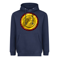 Navy american football round earrings Heavyweight Hoodie - BundleAndBundleShop