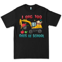 Black i dig 100 days of school excavator Premium Tee - MaliasSmallBusiness