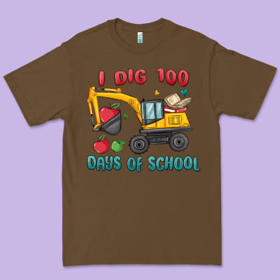 I Dig 100 Days Of School Excavator Premium Tee Designed By Maliassmallbusiness