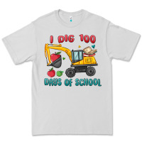 Dove Grey i dig 100 days of school excavator Premium Tee - MaliasSmallBusiness