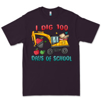 Plum i dig 100 days of school excavator Premium Tee - MaliasSmallBusiness