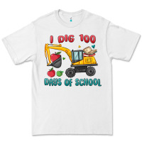 White i dig 100 days of school excavator Premium Tee - MaliasSmallBusiness