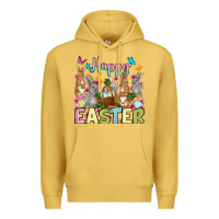 Antique Gold Happy Easter bunnys Premium Hoodie - OliviaCreatesArt