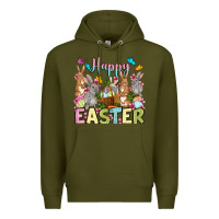 Army Green Happy Easter bunnys Premium Hoodie - OliviaCreatesArt