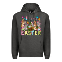 Charcoal Heather Happy Easter bunnys Premium Hoodie - OliviaCreatesArt