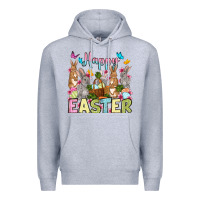 Heather Grey Happy Easter bunnys Premium Hoodie - OliviaCreatesArt