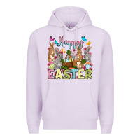 Lilac Happy Easter bunnys Premium Hoodie - OliviaCreatesArt