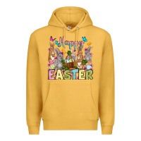 Mustard Happy Easter bunnys Premium Hoodie - OliviaCreatesArt