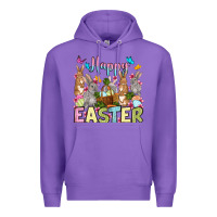 Purple Happy Easter bunnys Premium Hoodie - OliviaCreatesArt