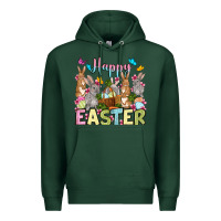 Sports Green Happy Easter bunnys Premium Hoodie - OliviaCreatesArt