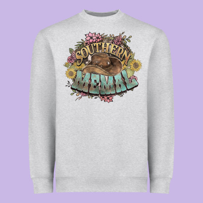 Southern Memal Western Flowers Heavyweight Sweatshirt Designed By Howdyjamesfarm