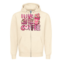 Sandshell i love you more than coffee valentines day Zipper Hoodie - OliviaCreatesArt