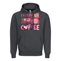 Smoke i love you more than coffee valentines day Zipper Hoodie - OliviaCreatesArt