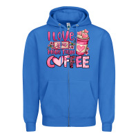 True Royal i love you more than coffee valentines day Zipper Hoodie - OliviaCreatesArt