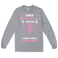Heather Grey I am a Breast Cancer Survivor What is Your Superpower Long Sleeve Tee - Bettercallsaul