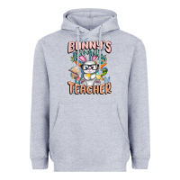 Heather Grey Bunny's Favorite Teacher Easter Day Heavyweight Hoodie - FaDigitalArtStudio