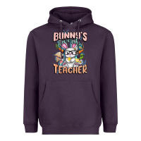 Plum Bunny's Favorite Teacher Easter Day Heavyweight Hoodie - FaDigitalArtStudio
