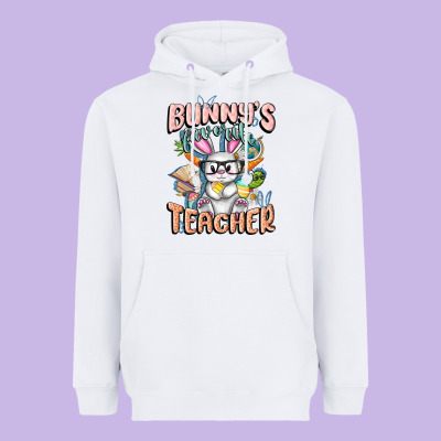 Bunny's Favorite Teacher Easter Day Heavyweight Hoodie Designed By Fadigitalartstudio