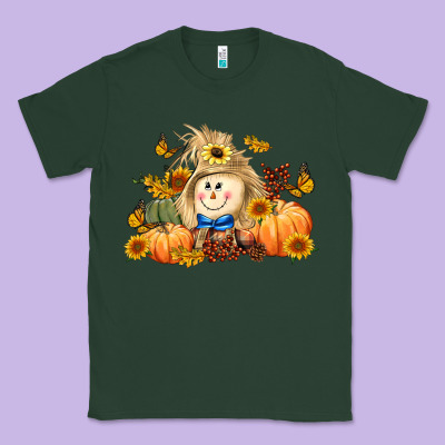 Fall Scarecrow Classic Tee Designed By Lillyallendesigns