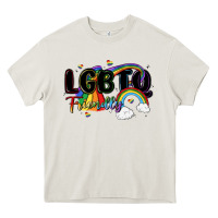 Cream lgbtq  friendly Heavy Core Tee - MaliasSmallBusiness