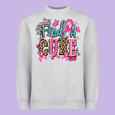Find A Cure Cancer Awareness Heavyweight Sweatshirt Designed By Howdyjamesfarm