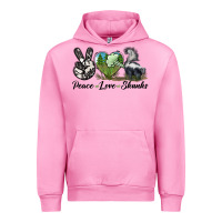 Fuchsia Pink Peace Love Skunks Urban Hoodie - LillyAllenDesigns
