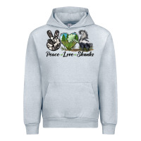 Heather Grey Peace Love Skunks Urban Hoodie - LillyAllenDesigns